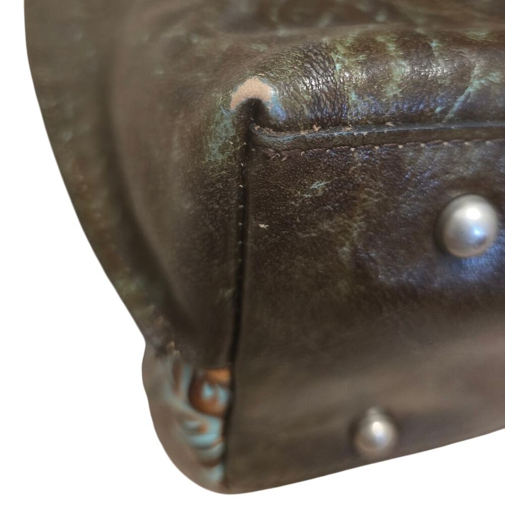 Patricia Nash Stunning Stella Turquoise Tooled Leather Shoulder Bag - Picture 5 of 11